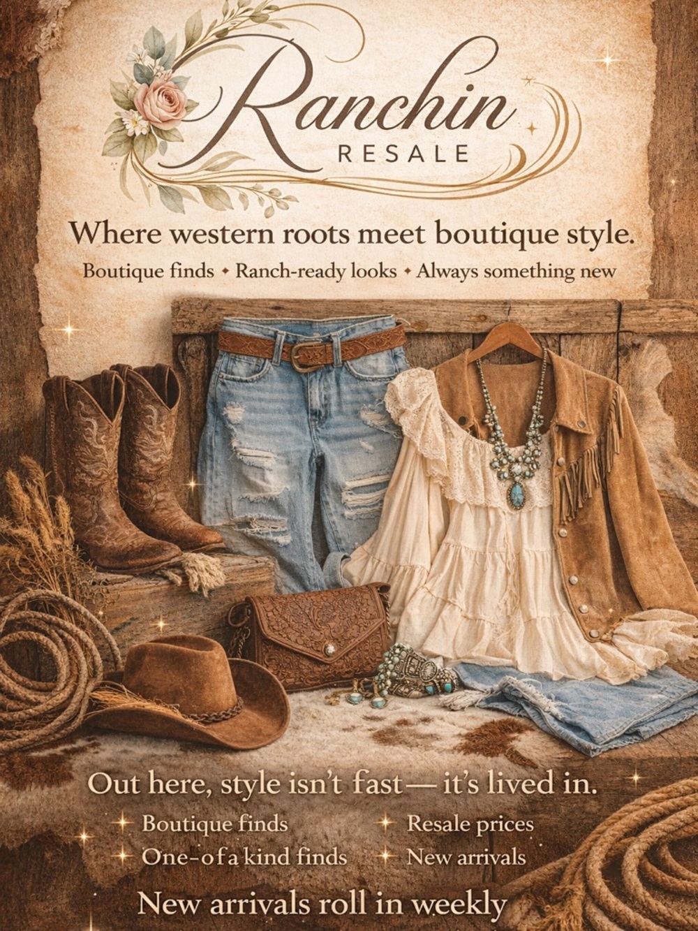 Western and casual outfits added frequently! Follow me to catch new and resale